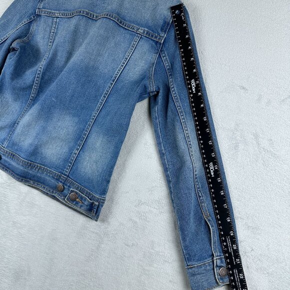 Old Navy Denim Jacket Women’s Size X Small Medium Wash Button Front Blue - Picture 9 of 11